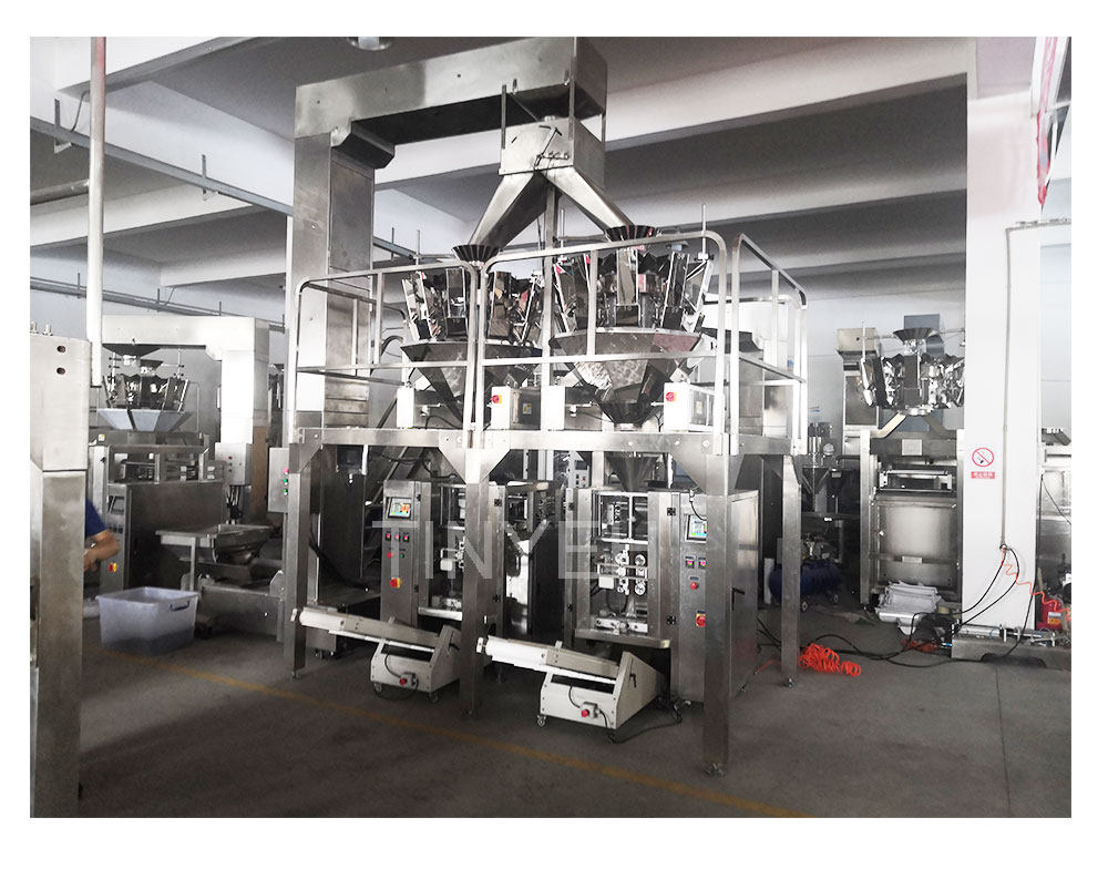 High speed double machine vertical packaging machine for potato chips